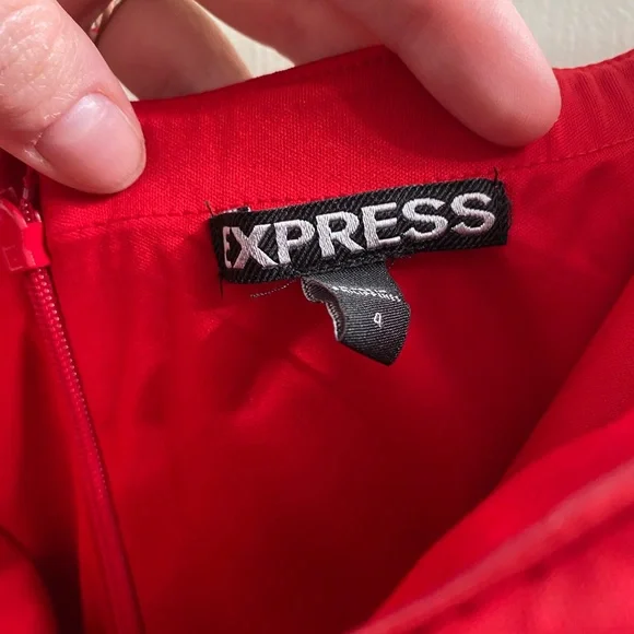 Express Strapless Red Mermaid Dress - Size: 4 - Picture 4 of 9